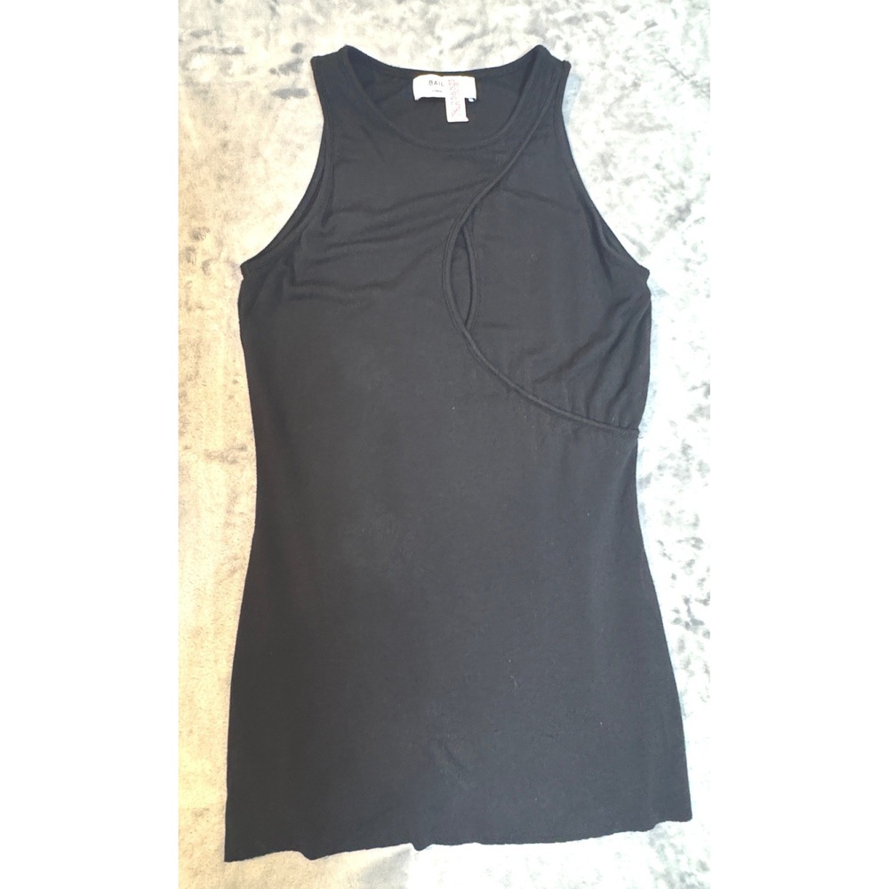 Bailey 44 Womens Black Sleeveless Cutout Wrap Tank Top XS Made in USA